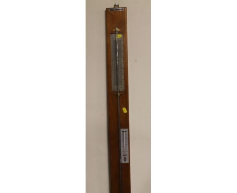 A WALL MOUNTED GRIFFIN AND GEORGE LTD. MERCURY BAROMETER AND THERMOMETER