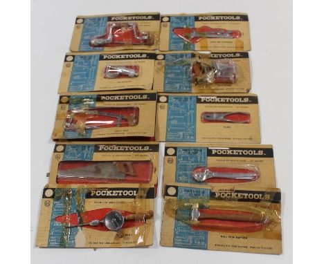 A COLLECTION OF MINIATURE TOOLS 'POCKETOOLS BY MARX', with original packs to include pliers, hammer, spanners etc.