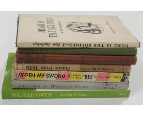 HOME IS THE SOLDIER An Anthology of Poems', The Fortune Press 1947 together with other wartime poetry interest including R. B