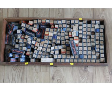 OVER 200 VINTAGE ELECTRICAL VALVES in original boxes, mostly by "Mullard" to include UBC41, UB41, EF4, U3011, EB41, UBC41, EM