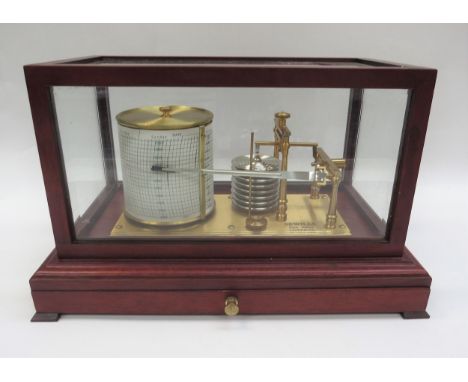 A cased Barograph by Sewills Liverpool Estd.1800ad, 22cm x 35.5cm x 20cm 