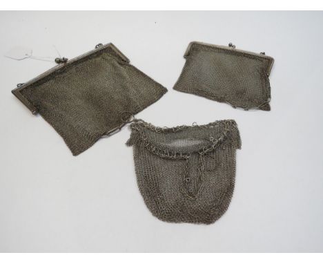 A Cornelius Desormeanx Saunder &amp; James Francis Hollings Shepherd silver chain link handbag, 15.5cm x 17.5cm with importan