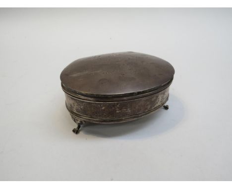 A silver jewellery / ring box inscription to top, Birmingham1915, 4.5cm x 10.5cm 