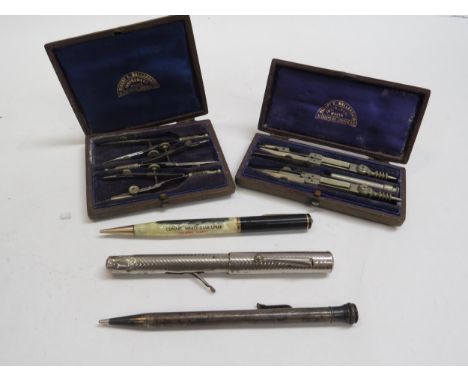 A Wahl ever sharp U.S.A. Sterling silver propelling pencil, a Ritepoint U.S.A. Cunard White Star Liner "Queen Mary" propellin
