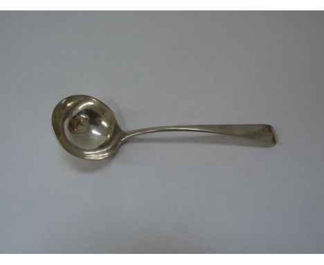 A George Smith (III) &amp; William Fearn silver sauce ladle, London 1793, crested, 45g 
