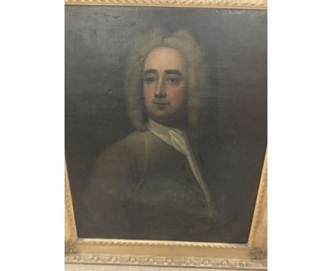A portrait  gilt framed oil on canvas depicting of a Georgian gentleman .60 by 75 cm