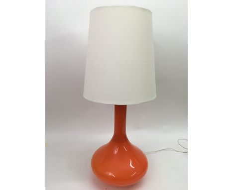 A Verner Panton style squat form orange table lamp, approx height 66cm - NO RESERVE