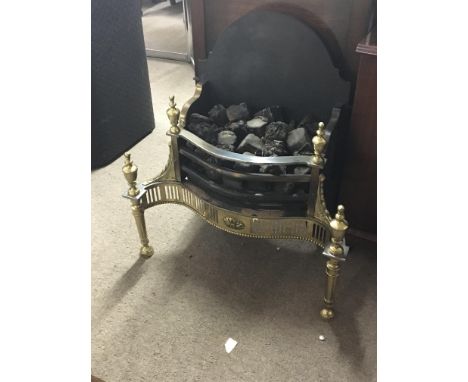 A George III Style brass and steel fire grate. 71x66cm - NO RESERVE