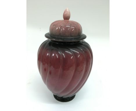 A Carltonware 'Red Rouge' lidded vase, with swirl design.Approx 30cm