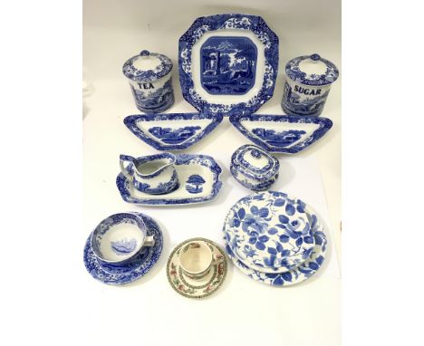 A small quantity of modern Spode 'Italian' blue and white china.