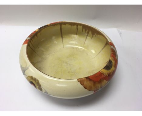 A Clarice Cliff Rhodante pattern bowl. Diameter approx 23cm.