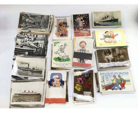 A collection of vintage postcards including Mable Lucy Attwell examples, shipping interest and others - NO RESERVE