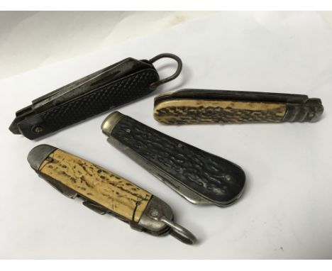 Four vintage pen and jack knives