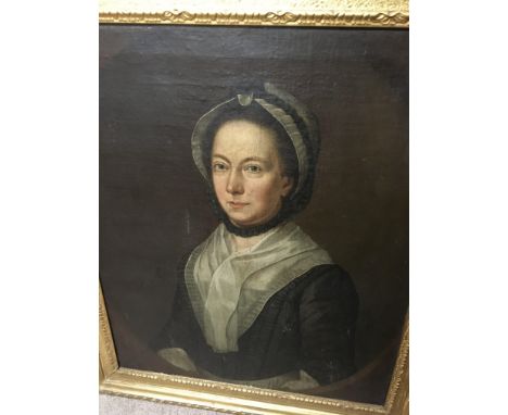 A large Victorian  oil on canvas portrait of a lady . 60 by 75 cm .