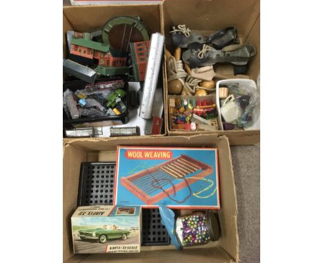 A small collection of vintage toys including a train set