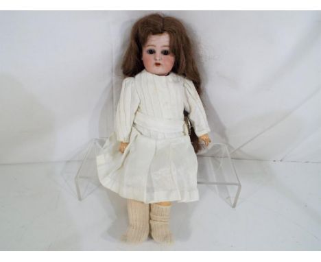 Kammer &amp; Reinhardt - a cabinet sized bisque headed dressed doll by Kammer &amp; Reinhardt for Simon &amp; Halbig with sle