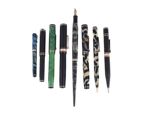 
	
		WHAL EVERSHARP, A COLLECTION OF VINTAGE PENS
		To include Gold Seal, a full size black and pearl fountain pen, and match