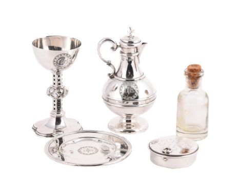 
	
		A VICTORIAN SILVER TRAVELLING THREE PIECE COMMUNION SET
		HENRY WILKINSON &amp; CO., SHEFFIELD 1848
		Comprising a chali