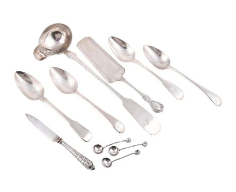 
	
		A COLLECTION OF SILVER FLATWARE
		To include: a pair of George III fiddle pattern table spoons by Peter &amp; William Ba