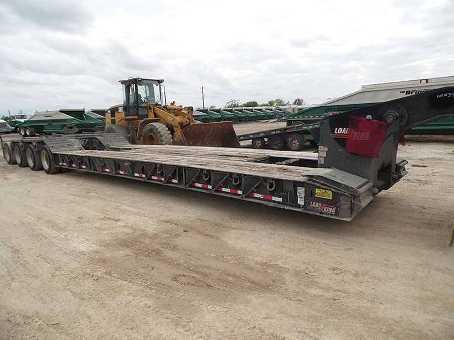 2014 LOAD KING 55SF 55TON QUAD AXLE RGN LOWBOY TRAILER WITH PONY MOTOR