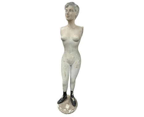 A beautiful & curvaceous, circa 1920's - 1940's, life-size painted lady,  shop / store, fashion / clothing mannequin lovingly