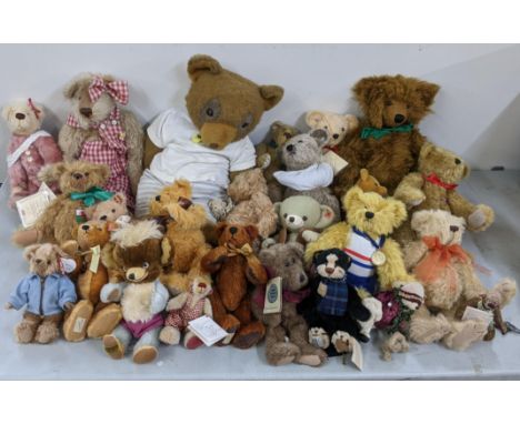 A collection of teddy bears to include Merrythought, J B Bean Associates, Deans Rag Book and others, Location 