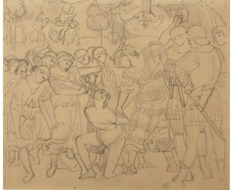 Charles Fairfax Murray (1849-1919)'Study of a Martyrdom', pencil sketch, unsigned, 18cm x 22cmOverall scuffs and some wear to