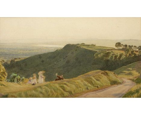 Charles March Gere (1869-1957) 'Haresfield Beacon, Painswick', watercolour, unsigned, 20cm x 34cmProvenance:The collection of