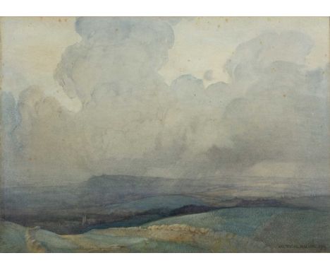 Walter Herbert Allcott (1880-1951)'Untitled landscape', watercolour, signed and dated 1919 in pencil lower right, 26cm x 36.5