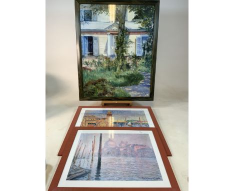 A large scale Edouard Manet print also with a Monet print and an Andre Derain print. Manet print W:65cm x H:85cm