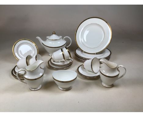 A Wedgwood Geneva part dinner and tea service includes, six dinner plates, five tea plates , five cups and saucers (chip to o