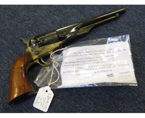 Revolver: San Marco Replica of a .44 cal. Colt Army Revolver. Deactivated. In good working order and condition. (mainspring w