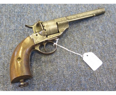 A French Le Faucheaux 11mm pinfire military revolver SN: LF-92746. Barrel 6" with faint Paris address. Good w/o. Worn overall