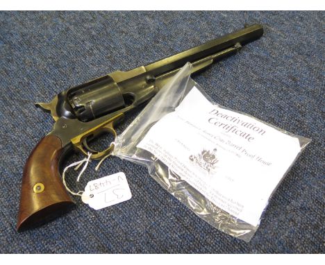 Revolver: A good ASM copy of a .44 cal. N.M. Army Remington percussion revolver. Good working order and condition. Deactivate