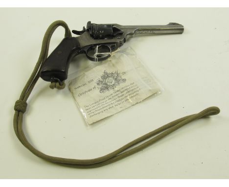 Revolver: A good 'Old Specification' (1991) Webley MKVI revolver. Cal .455. barrel 6". Frame marked 'WEBLEY MKVI PATENTS 1916