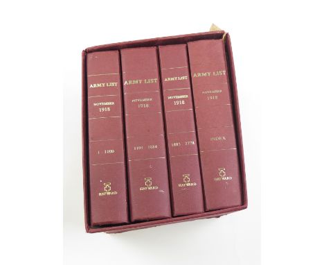 Books - Army List for November 1918. Hayward reprints (set of 4)
