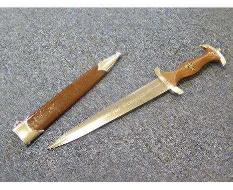 German SA Dagger with usual Alles fur Deutchland blade with Rzm maker marks, some wear overall, complete. VF
