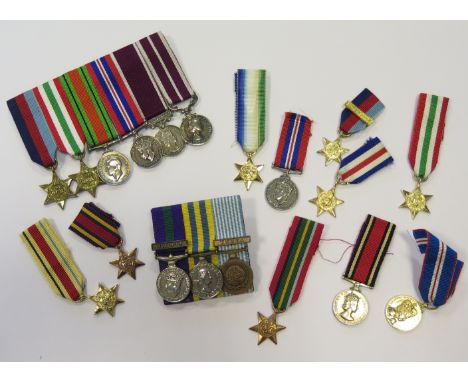 Collection of miniature medals including WW2 Stars Korea group of three, army good shooting medal MSM group of six relating t