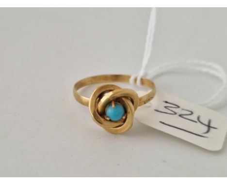 A antique turquoise ring 15ct gold size Q 1.3 gms