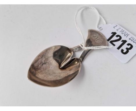 A Georgian caddy spoon horseshoe shaped bowl, London 1808 by JS