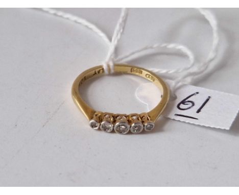 An Edwardian 18ct gold &amp; platinum diamond ring size N 2.2g