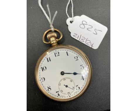 A GENTS GOLD POCKET WATCH WITH SECONDS DIAL COMPLETE WITH GOLD DUST COVER 9CT 82 GMS INC.