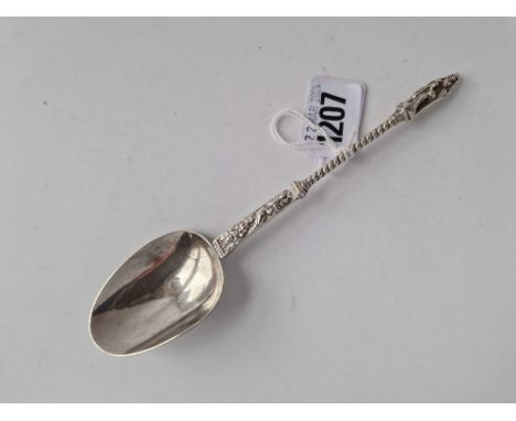 An antique Dutch spoon with figure finial