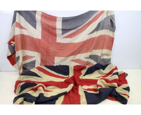 Two large vintage Union jack flags 