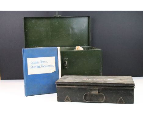 Vintage first aid kit with unused items together with Somerset ACF tin of shooting practice and coaching effects 