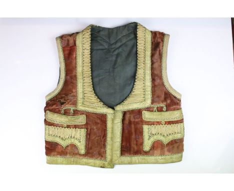 Vintage Afghan embroidered vest waistcoat, 49cm armpit to armpit, length 45cm 