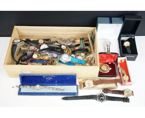 A collection of ladies and gents vintage and contemporary wristwatches to include Timex, Sekonda and Burghley examples. 