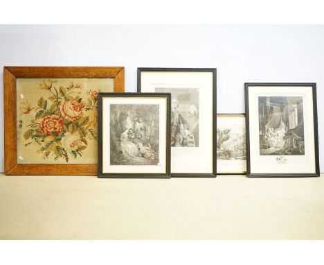 Group of lithograph artworks to include c.1839 'Stalactite Rock near La Cava', a 1771 Boudouin Eng. printer proof, L'Accord P