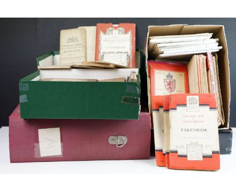 Large collection of regional vintage ordnance survey sheets, maps and touring maps (3 boxes) 