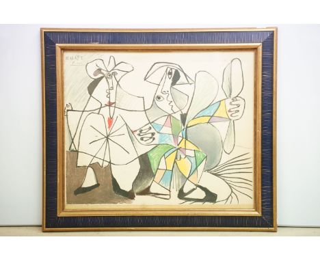 Pablo Picasso 1881-1973 - Studio framed abstract lithograph circa 1969 'Au Baiser D'Avignon' bearing signature, 40.5cm x 49cm